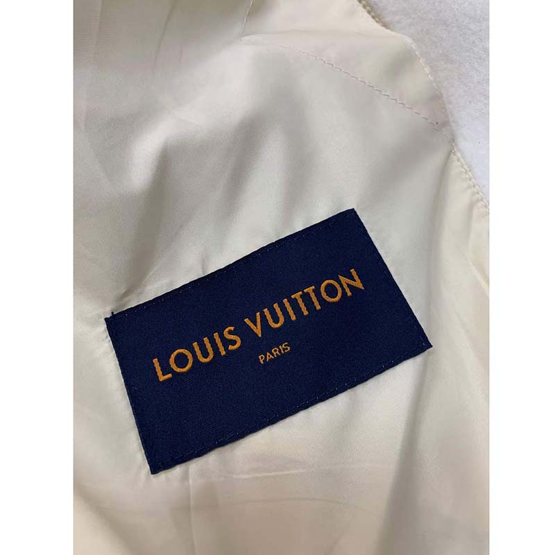 Louis Vuitton LV Men Multi-Patches Mixed Leather Varsity Blouson LWG Calf White