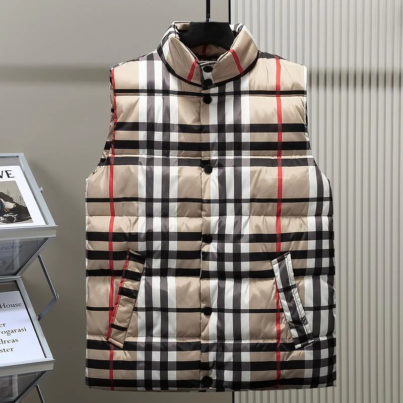 New fashion versatile plaid down cotton vest vest vest vest 1024010502
