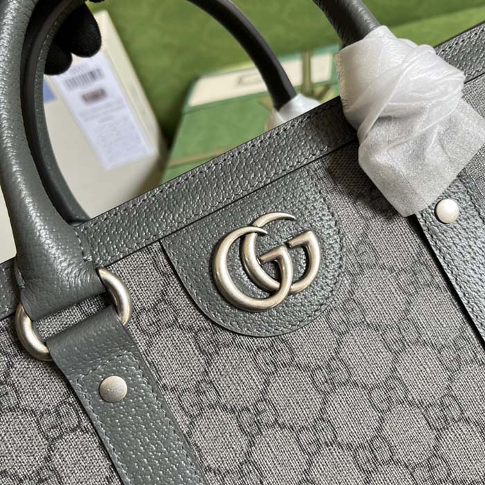 Gucci Unisex GG Ophidia Large Tote Bag Grey Black GG Supreme Canvas