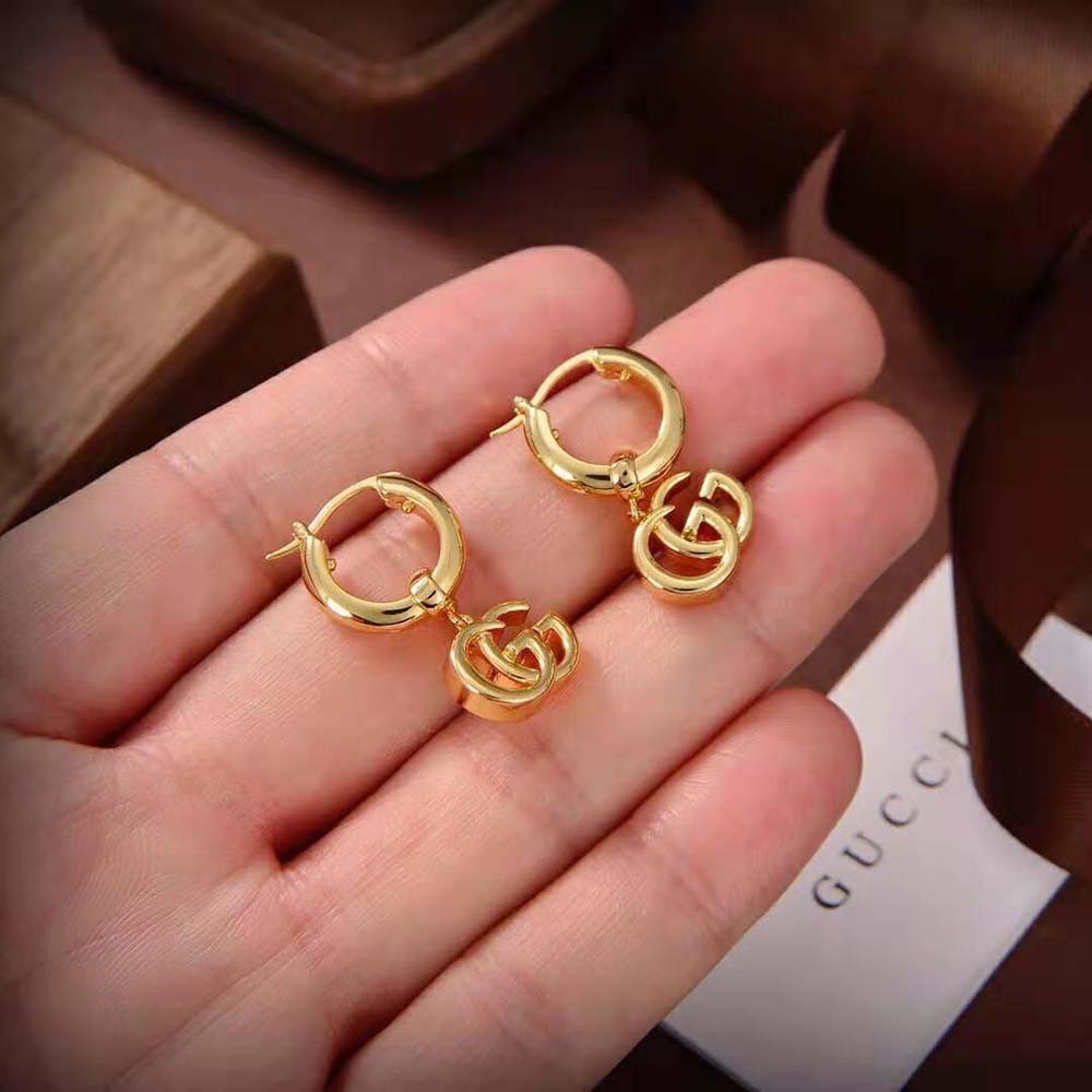 Gucci Women GG Running Yellow Gold Earrings