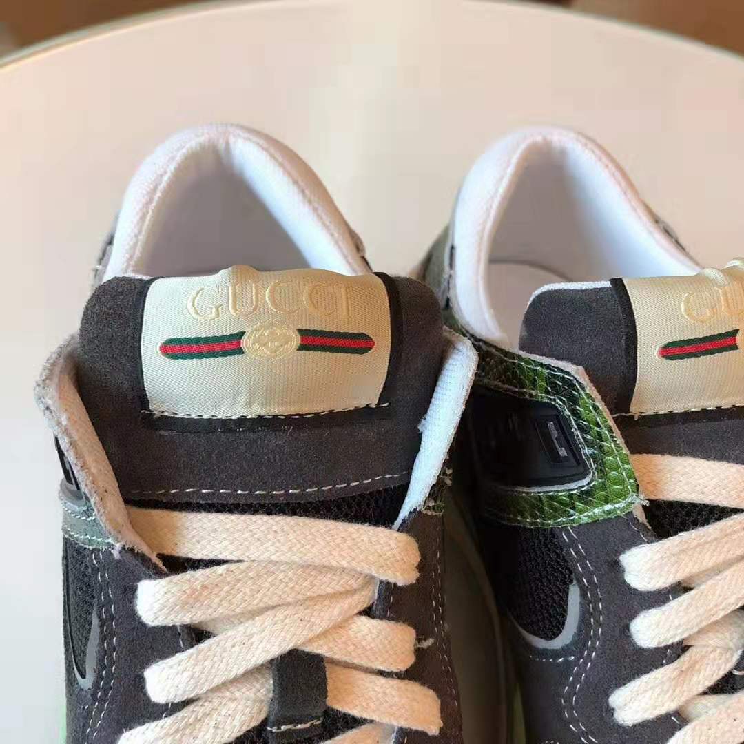 Gucci Men’s Ultrapace Sneaker in Embroidered G Detail 3 cm Heel-Green