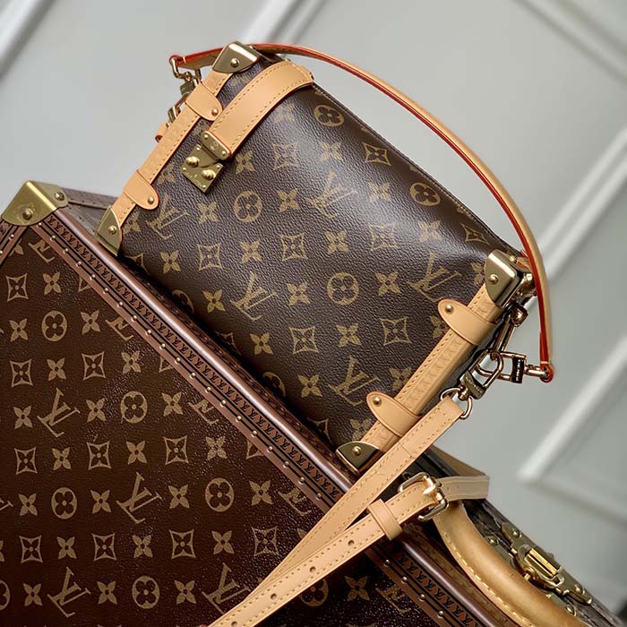 Louis Vuitton LV Unisex Side Trunk PM Handbag Monogram Coated Canvas