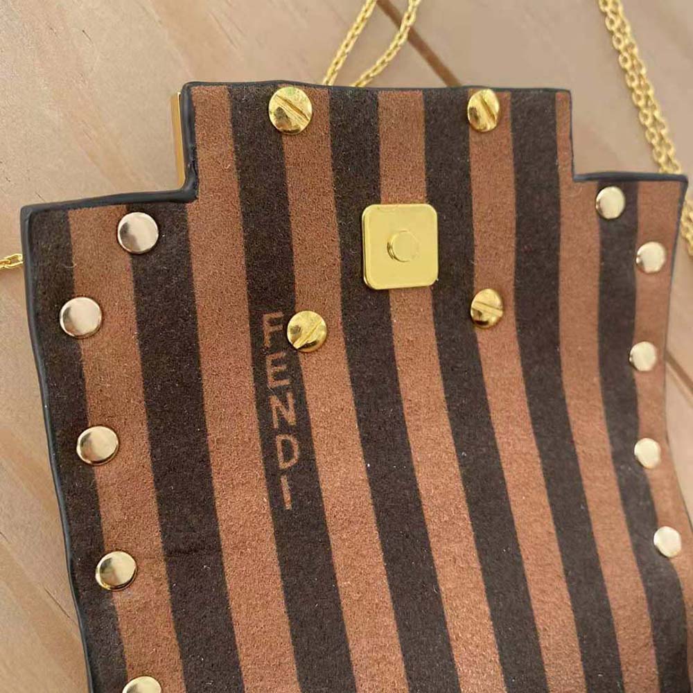 Fendi Women Nano Baguette White Nappa Leather Charm