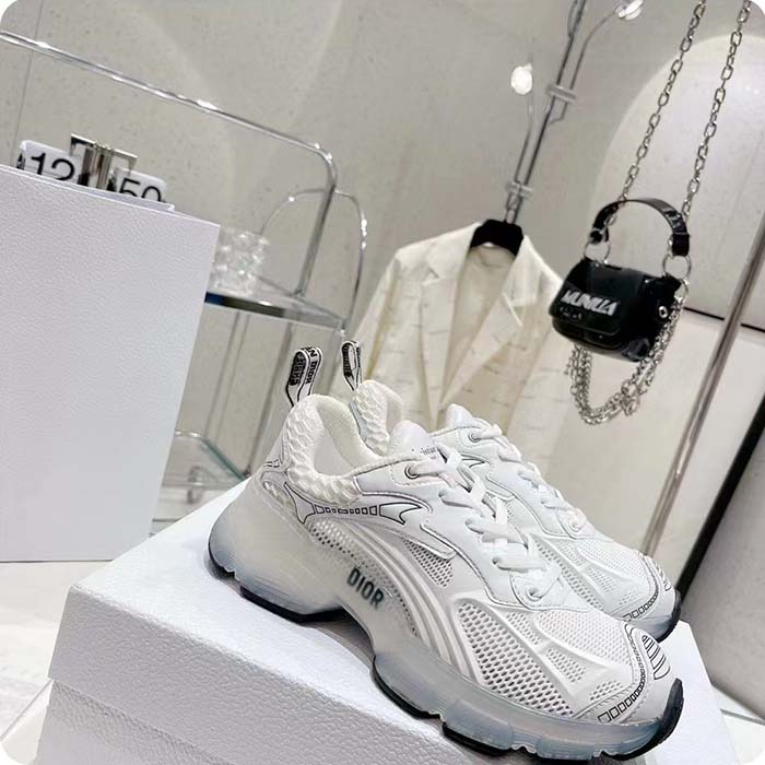 Dior CD Unisex Dior Vibe Sneaker White Technical Fabric Mesh Rubber