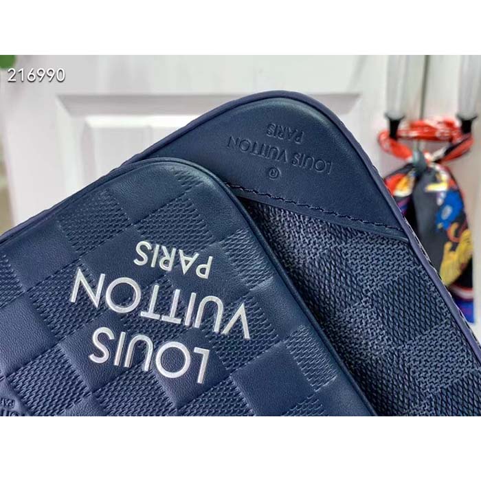 Louis Vuitton LV Unisex Trio Messenger Blue Sapphire Damier Infini Cowhide Leather