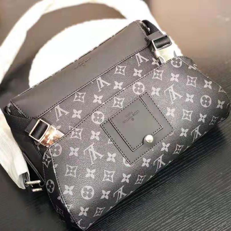Louis Vuitton LV Men Messenger PM Voyager in Monogram Eclipse Canvas-Grey