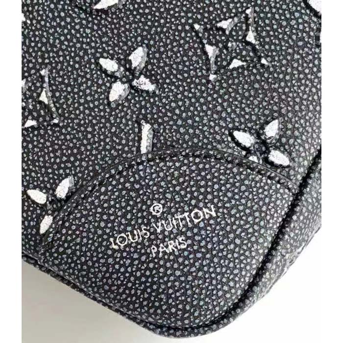 Louis Vuitton LV Unisex Roll Top Backpack Black Charcoal Cowhide Leather