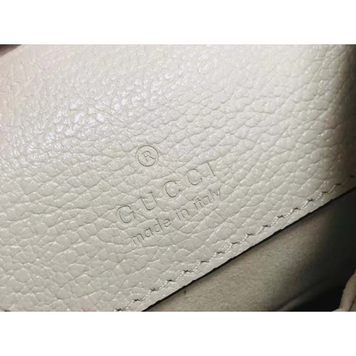 Gucci Women GG Aphrodite Small Shoulder Bag White Soft Leather Double G