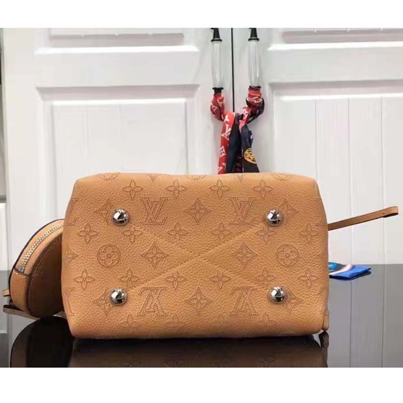 Louis Vuitton LV Women Bella Bucket Bag Mahina Arizona Brown Calfskin Calf Monogram