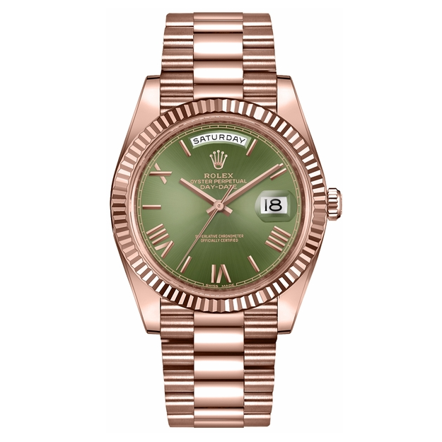 Rolex Day-Date Green Dial Rose Gold Watch 40mm