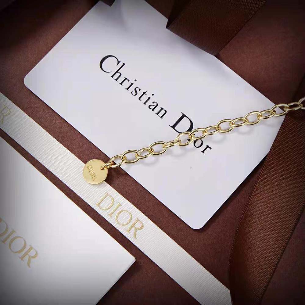 Dior Women 30 Montaigne Long Necklace Gold-Finish Metal and Silver-Tone Crystals
