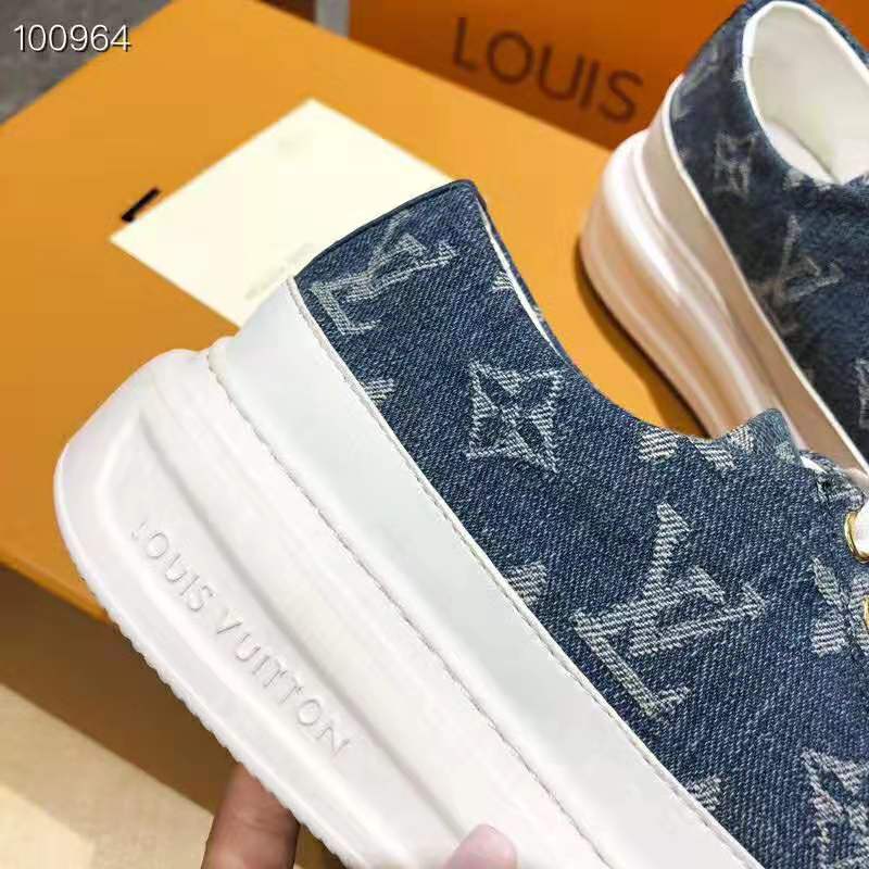 Louis Vuitton LV Women Stellar Sneaker in Blue Monogram Denim