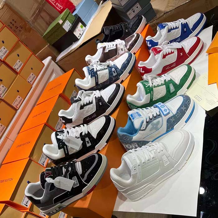 Louis Vuitton Unisex LV Trainer Sneaker Brown Ebene Damier Grained Calf Leather