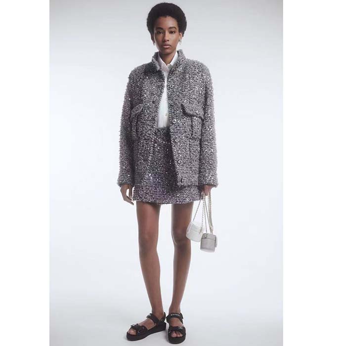 Chanel Women CC Chain Belt Calfskin Glass Pearls Black Pearly White Crystal Gold Silver-Tone Metal Strass