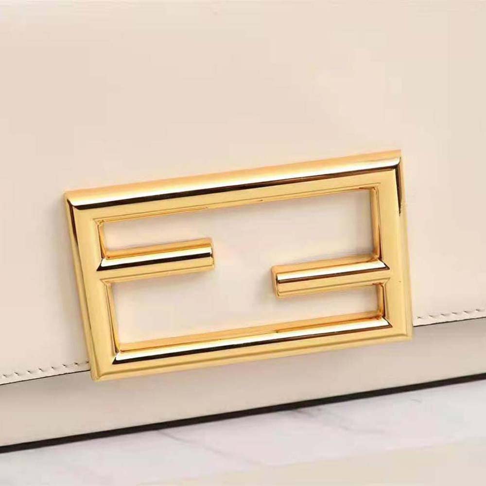 Fendi Women Wallet on Chain with Pouches Leather Mini-Bag-White