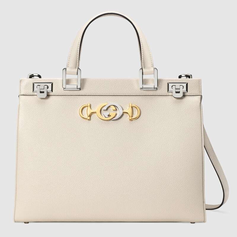 Gucci GG Women Gucci Zumi Grainy Leather Medium Top Handle Bag