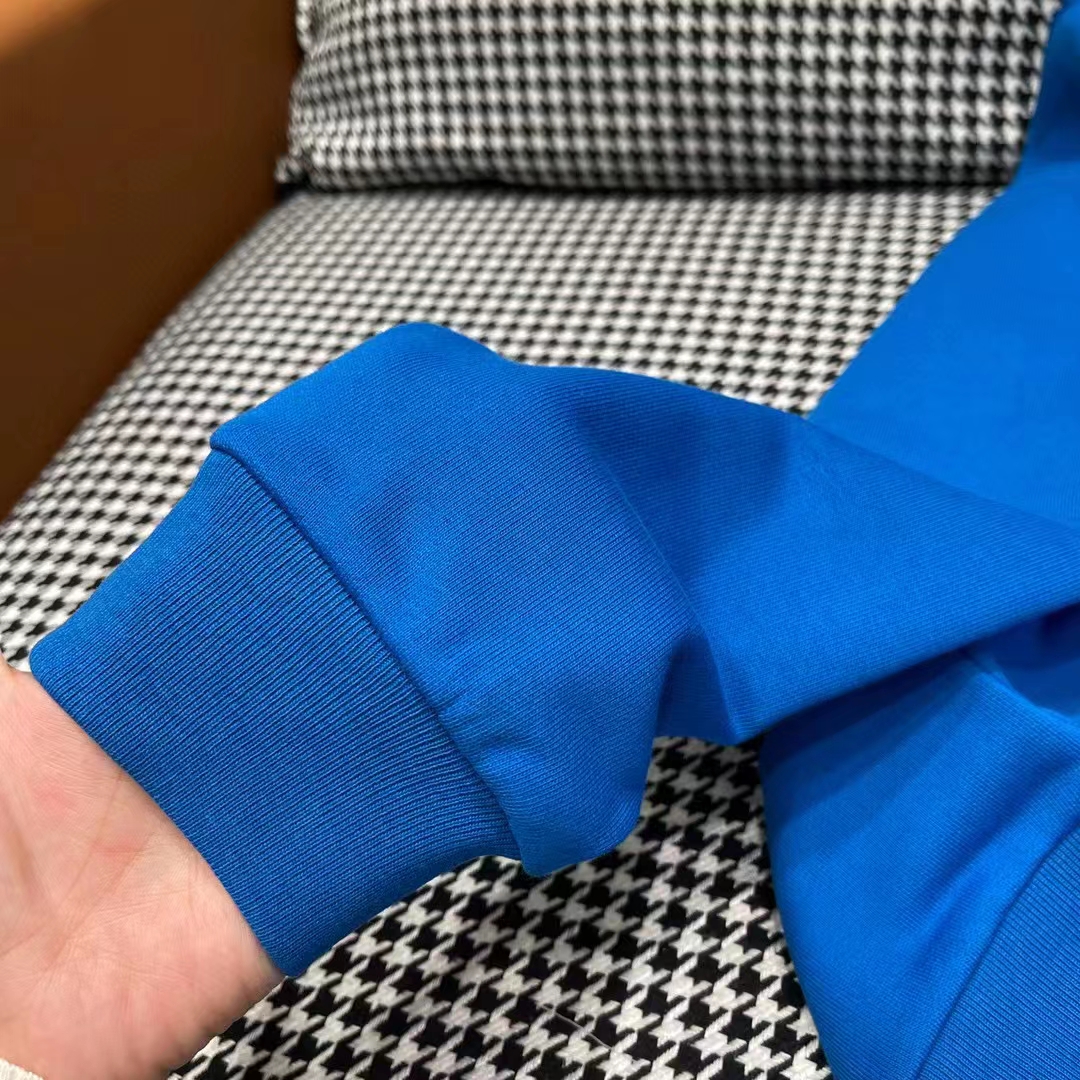 Gucci Women GG Cotton Jersey Sweatshirt Turquoise Felted Cotton Jersey Long Sleeves