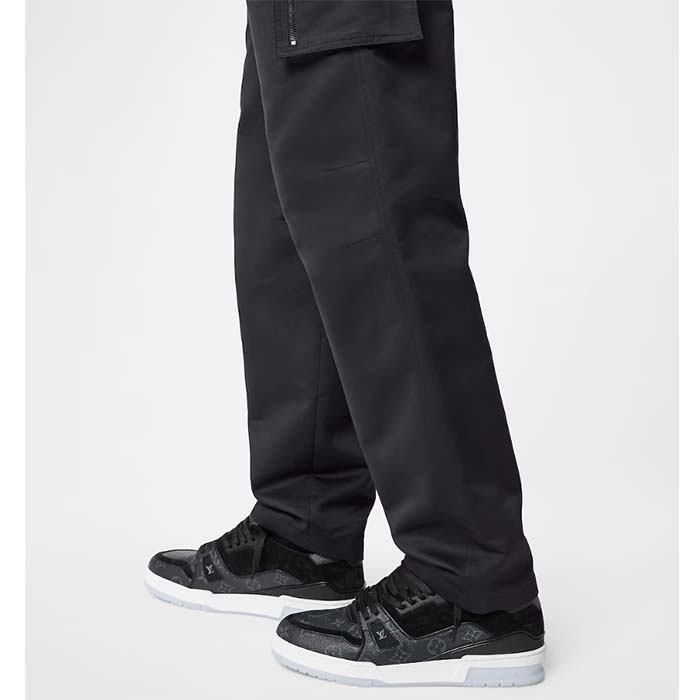 Louis Vuitton Unisex LV Trainer Sneaker Eclipse Monogram Canvas Rubber Outsole Initials Monogram Flowers