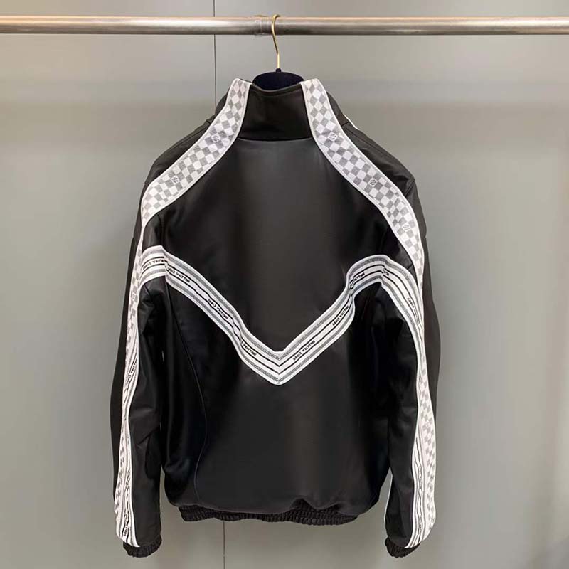 Louis Vuitton LV Women Leather Track Blouson Black Calf Leather Thistle Regular Fit