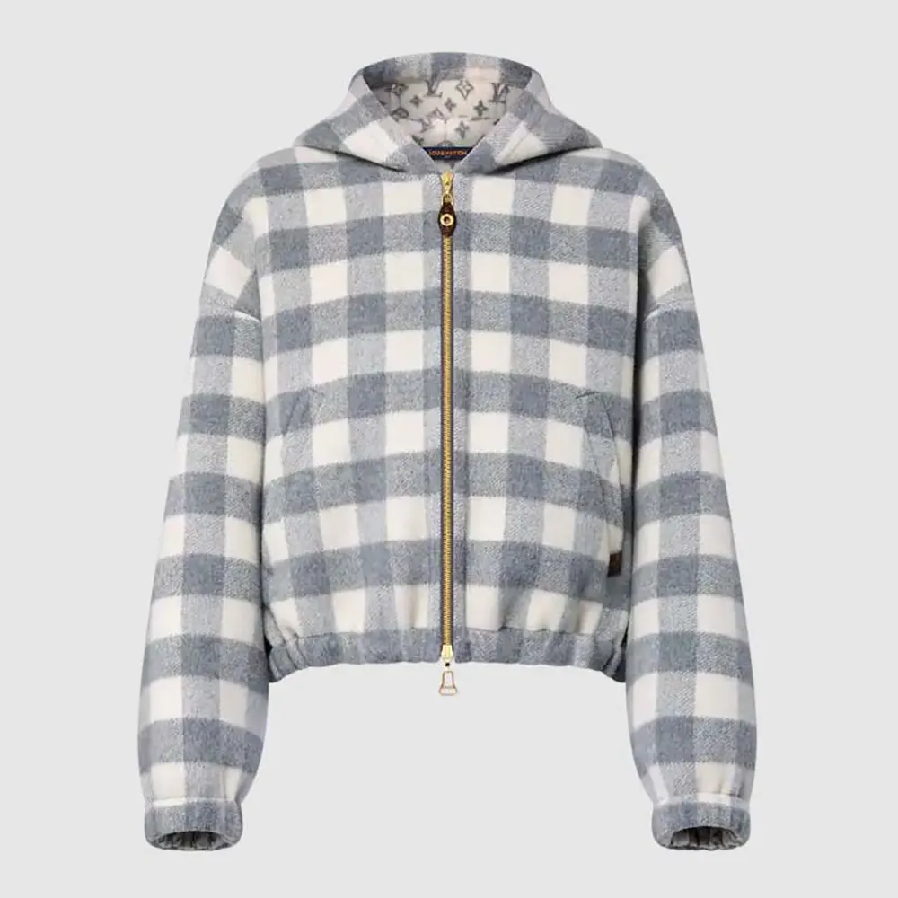 Louis Vuitton Women Double Face Check Zip-Up Jacket 1AGPEP
