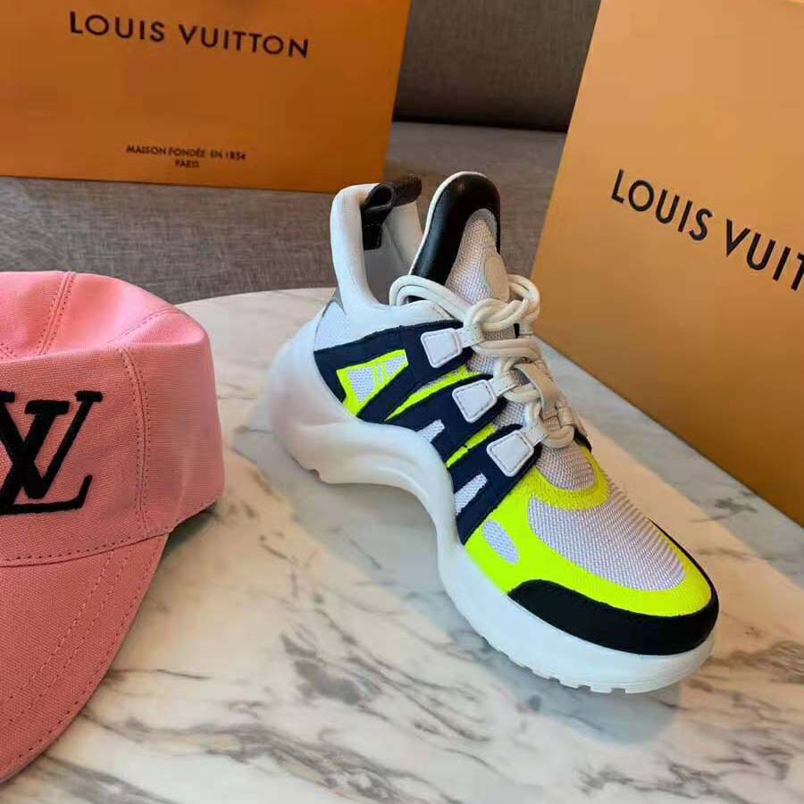 Louis Vuitton LV Unisex LV Archlight Sneaker in Technical Fabric and Monogram Canvas-Yellow