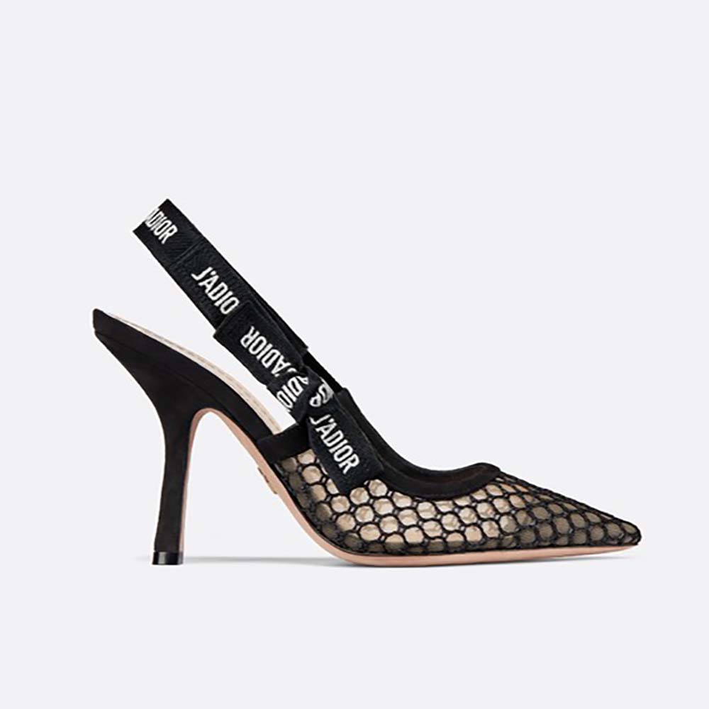 Dior Women Shoes J’Adior High-Heeled Shoe in Black Mesh 95mm Heel