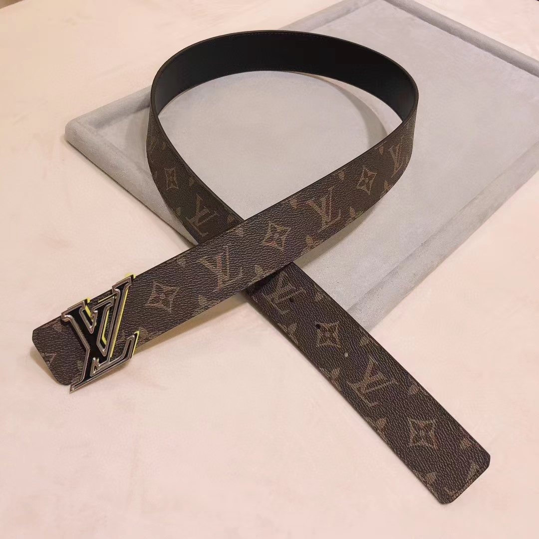 Louis Vuitton Unisex LV Speed 40mm Reversible Belt Yellow Monogram Coated Canvas Leather