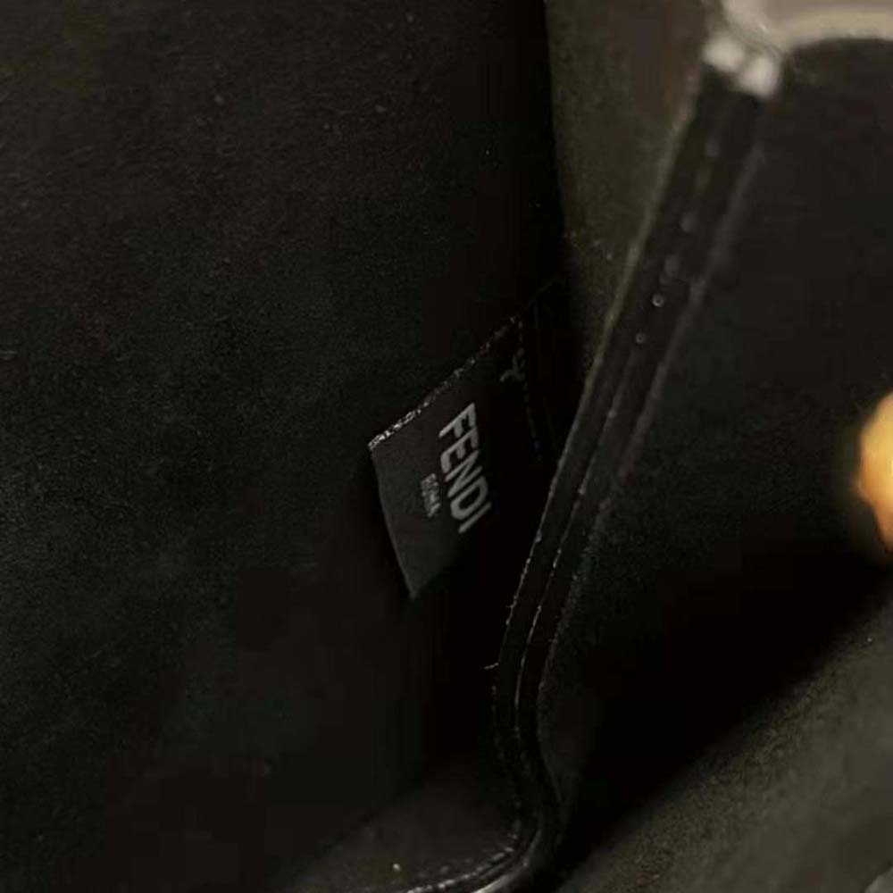 Fendi Women Touch Leather Bag with A Metal FF Clasp-Black