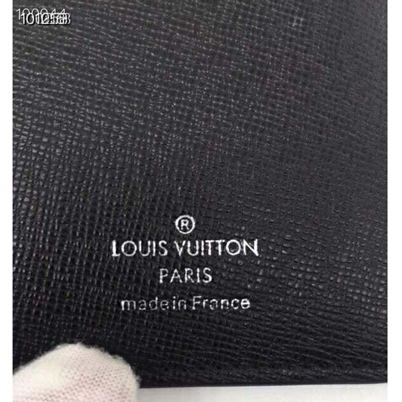 Louis Vuitton LV Unisex Brazza Wallet Damier Infini Onyx Silver Leather