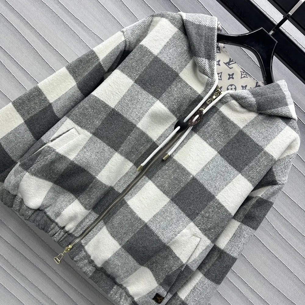 Louis Vuitton Men Double Face Check Zip-Up Jacket 1AGPEP