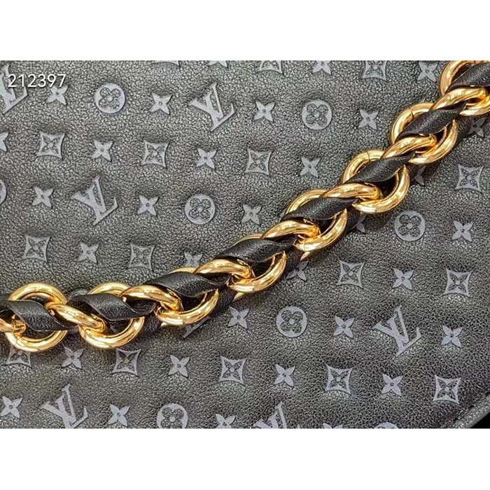 Louis Vuitton LV Women Lexington Pouch Black Monogram-Embossed Calf Leather