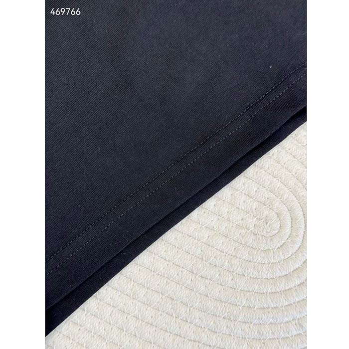 Louis Vuitton Men LV Embroidered Cotton T-Shirt Regular Fit Black 1AFQ67