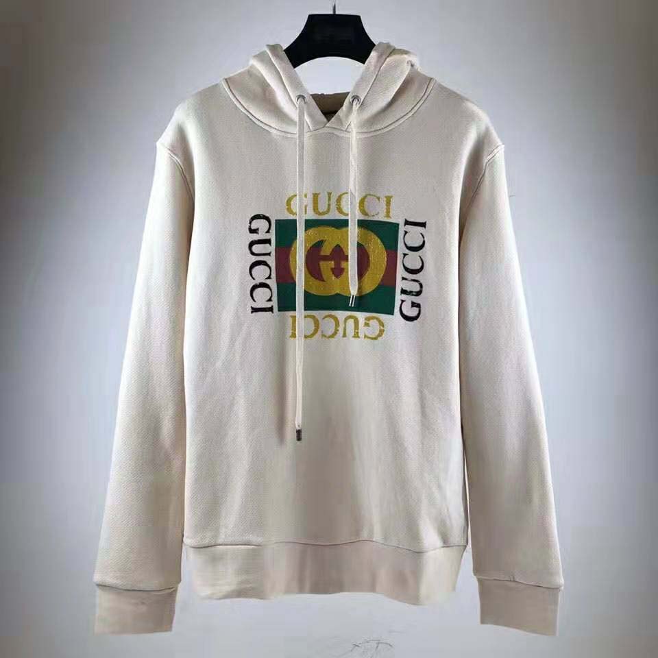 Gucci Women Oversize Sweatshirt with Gucci Logo in 100% Cotton-White