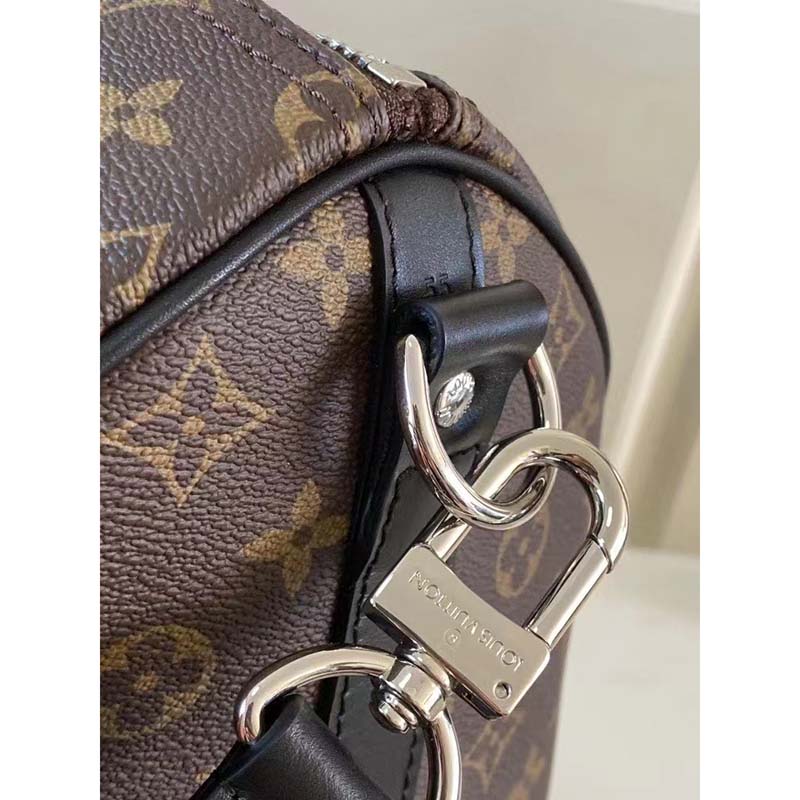 Louis Vuitton LV Unisex Keepall Bandoulière 55 Monogram Canvas Natural Cowhide Leather