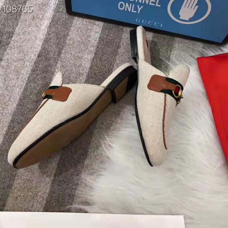 Gucci Women’s Princetown Canvas Slipper 1cm Heel-Sandy