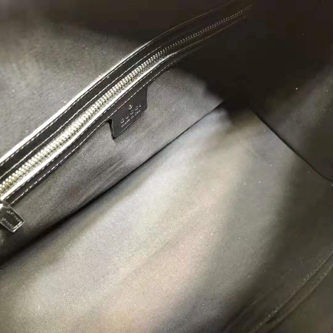 Gucci GG Men Medium Soft Leather Duffle in Black Soft Leather