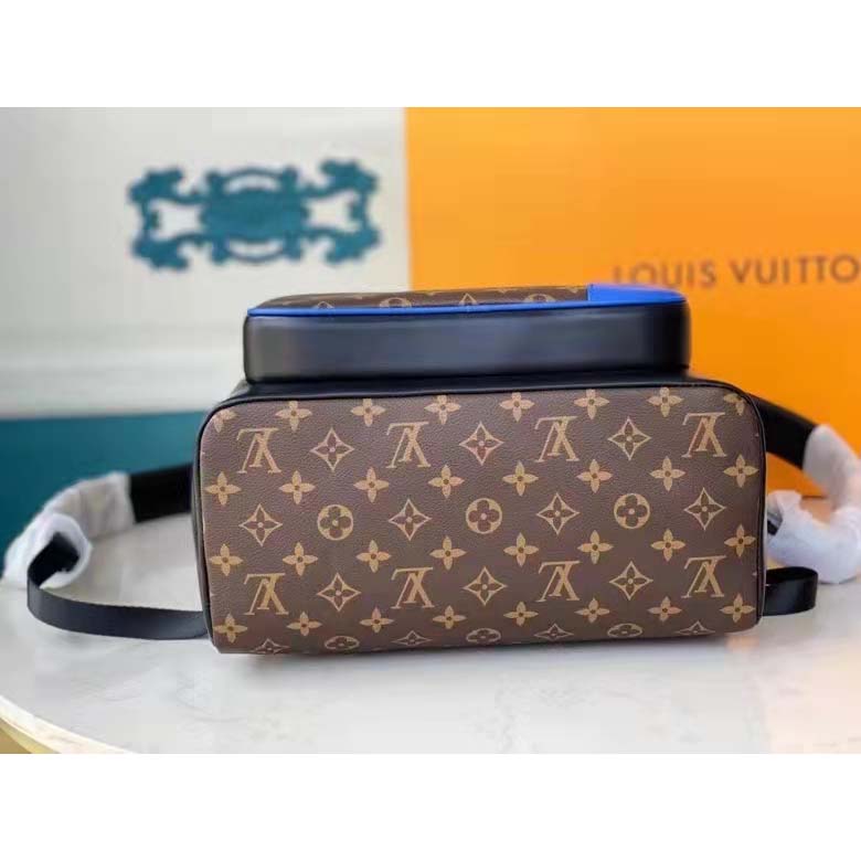 Louis Vuitton LV Unisex Dean Backpack Blue Monogram Macassar Coated Canvas Cowhide Leather