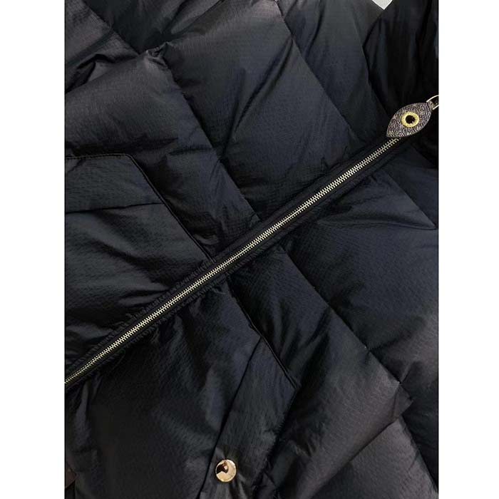 Louis Vuitton LV Men Monogram Accent Pillow Puffer Cape Black Regular Fit