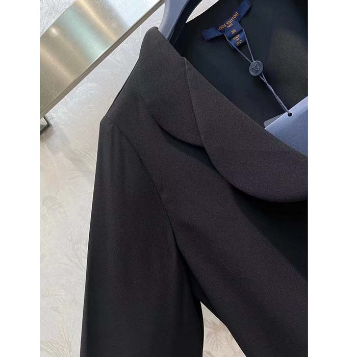 Louis Vuitton Women LV Shirt Dress Polyester Black Regular Fit