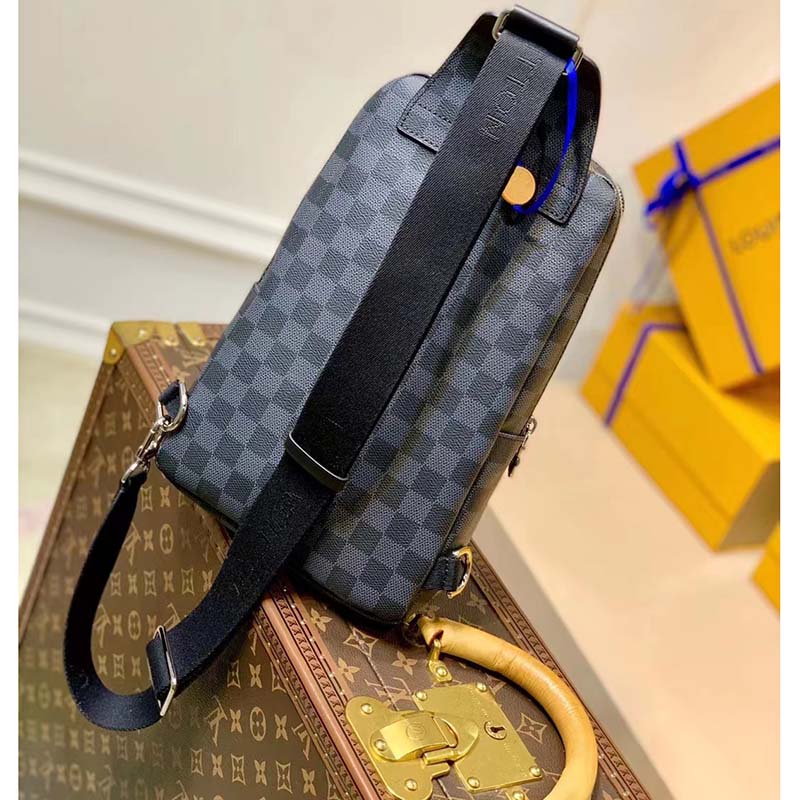 Louis Vuitton LV Unisex Avenue Sling Bag Damier Graphite Coated Canvas