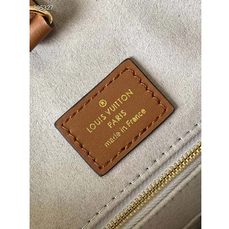 Louis Vuitton LV Women OnTheGo MM Tote Silver Coated Canvas Cowhide Leather