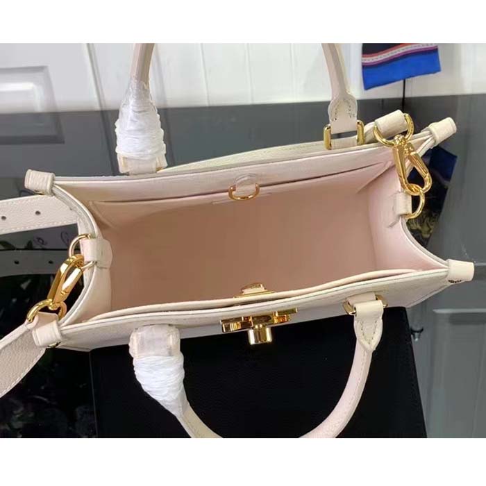 Louis Vuitton LV Women Lock & Go White Grained Calf Leather Microfiber Lining