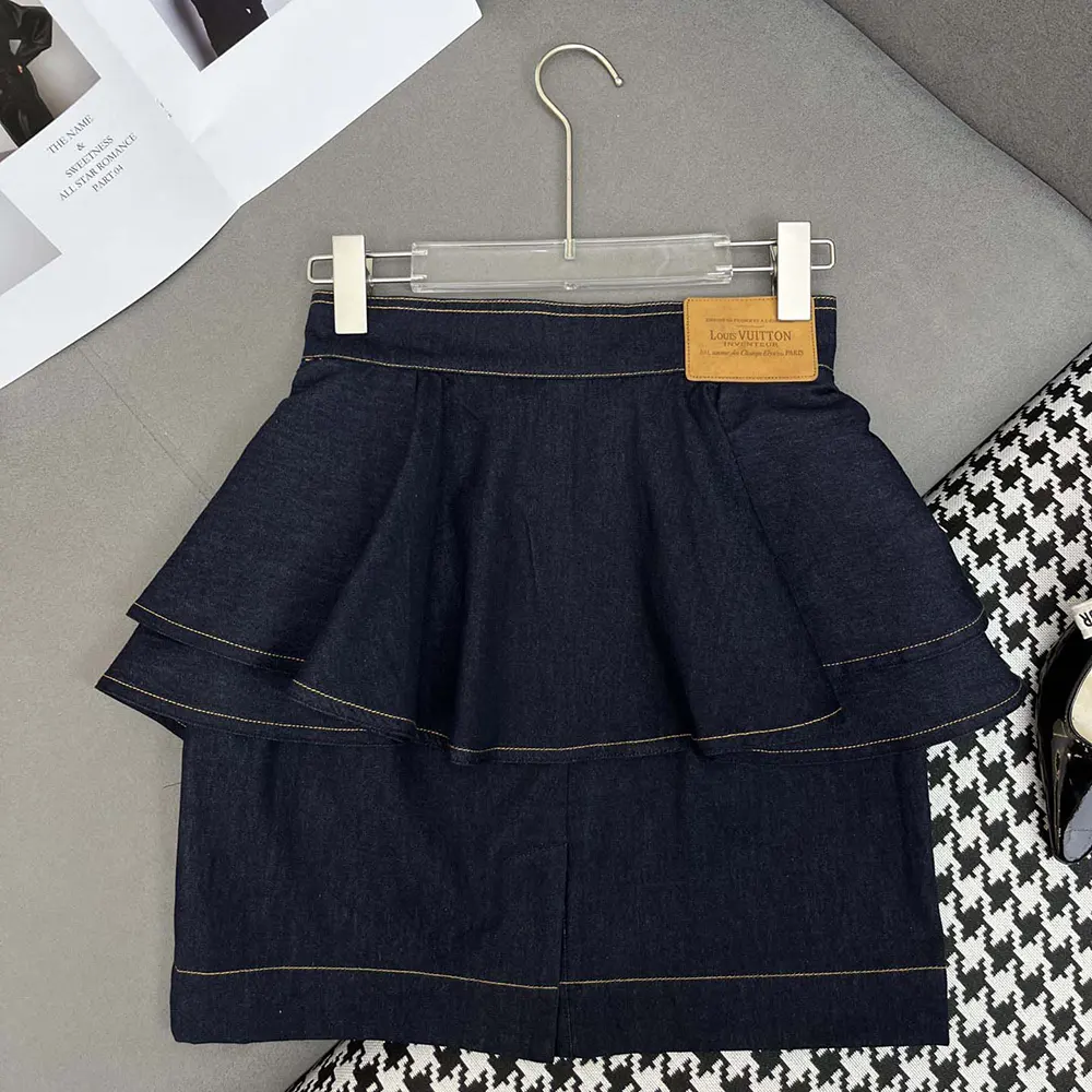 Louis Vuitton LV Women Denim Flounce Skirt 1AHGXT