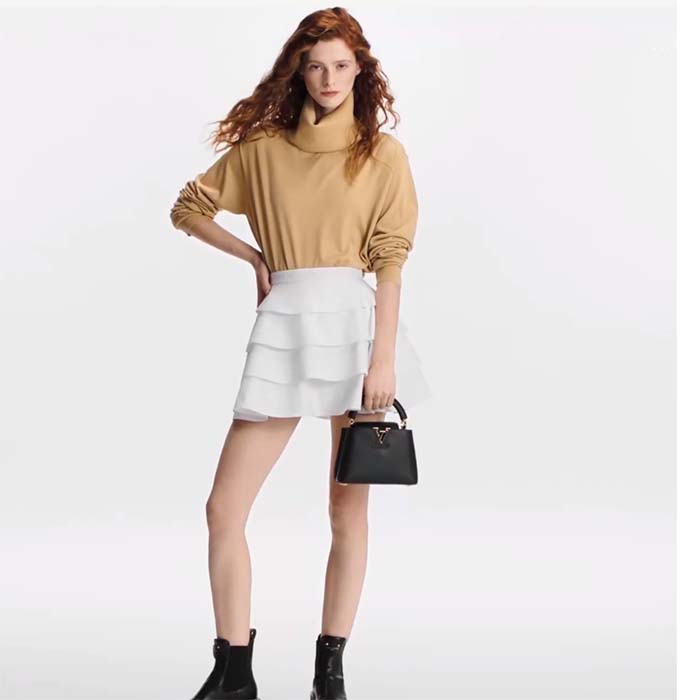 Louis Vuitton LV Women Capucines Mini Handbag Black Taurillon Cowhide Leather