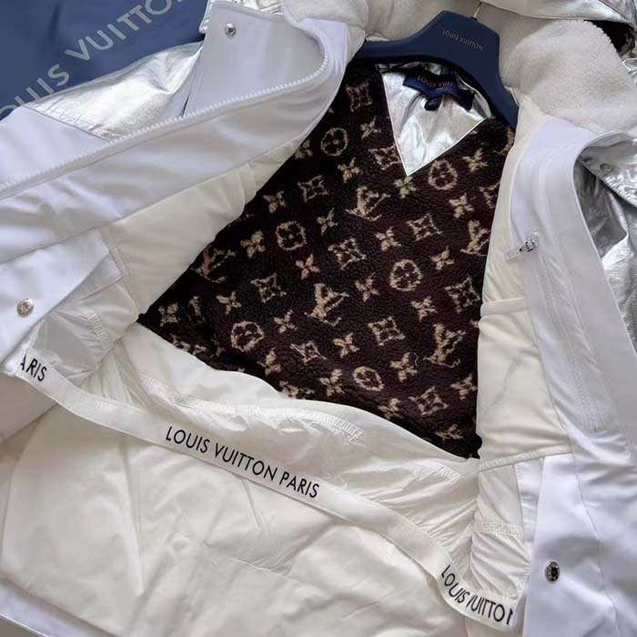 Louis Vuitton Men LV Electric Accent Ski Jacket Optical White Regular Fit