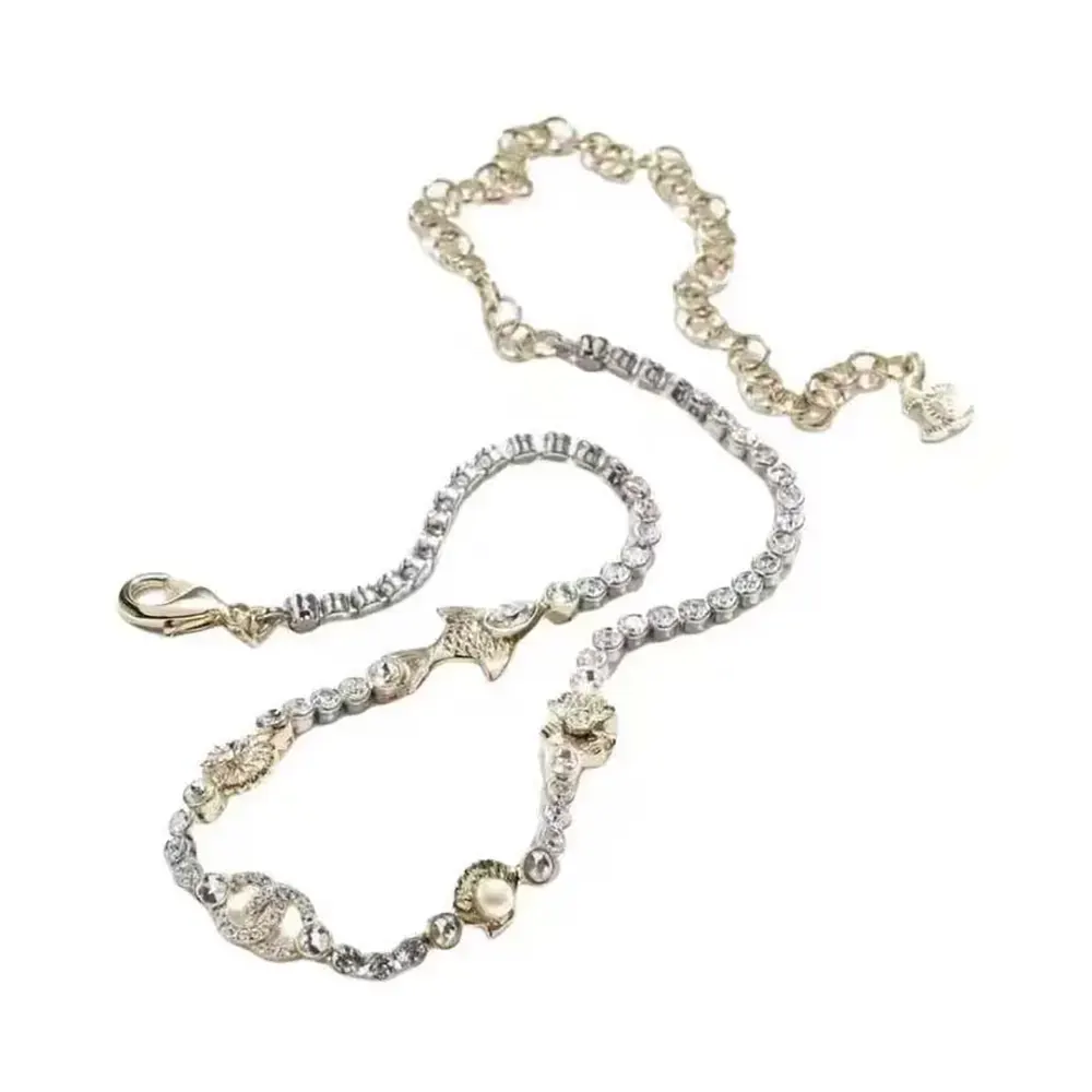 Chanel Women Necklace Metal Resin Glass Pearls & Strass