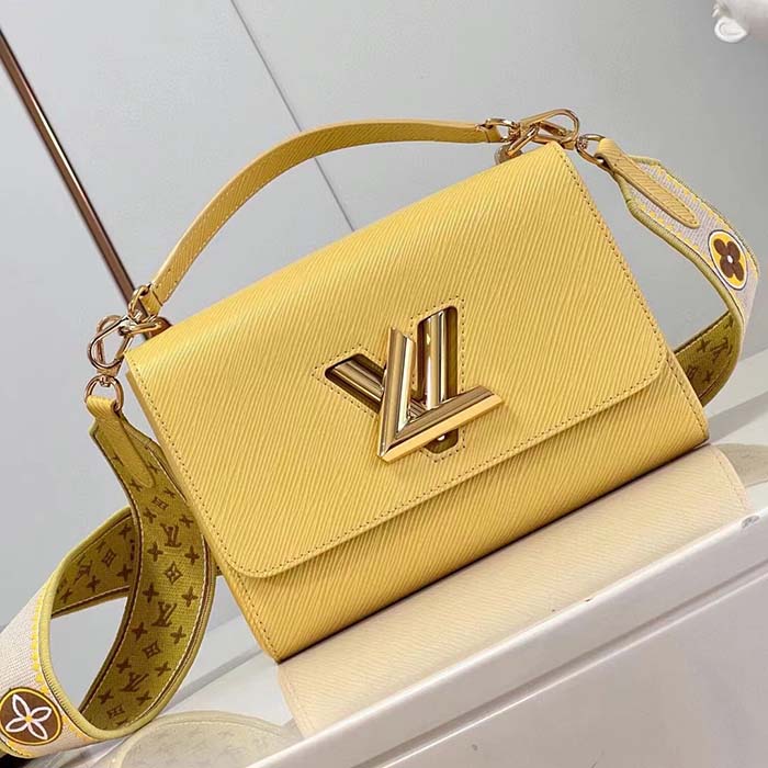 Louis Vuitton LV Women Twist MM Yellow Epi Grained Leather