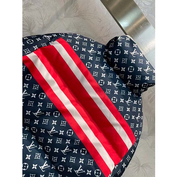 Louis Vuitton LV Women Tricolor Monogram Puffer Jacket Polyamide Navy Red