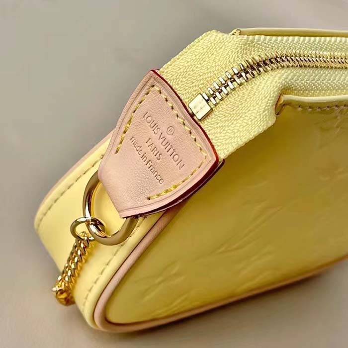 Louis Vuitton LV Women Multi Pochette Accessoires Yellow Monogram Vernis Embossed Patent Calf