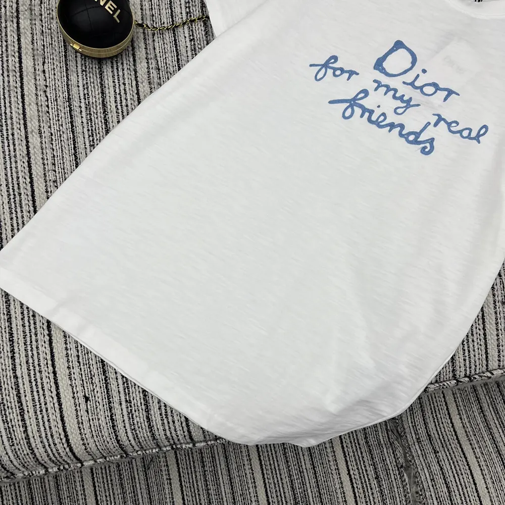 Dior Men DIOR AND HYLTON NEL T-Shirt Relaxed Fit White Cotton Jersey